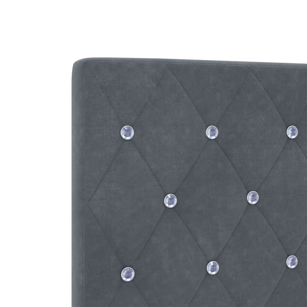 Velvet Headboard Argyle with Headboard Dark grey 90 cm Velvet